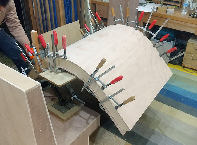 店舗ソファー木軸（製作過程）